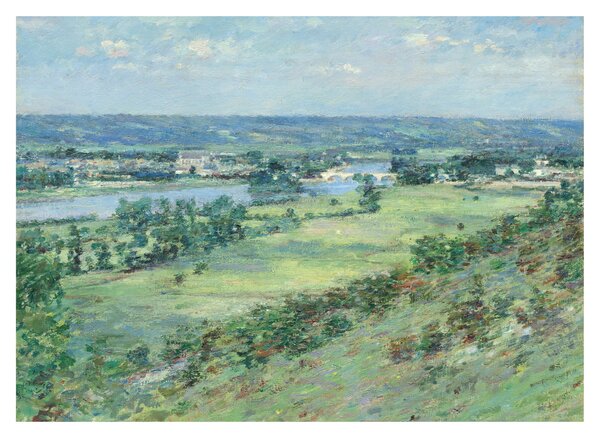 Sklenený obraz - Theodore Robinson, The Valley of the Seine, From the Hills of Giverny, reprodukcia (70x50 cm)