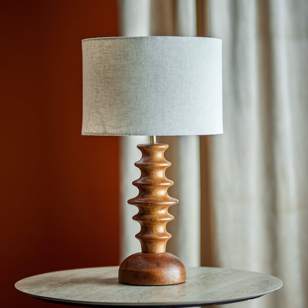 Stolové Lampa Bloomingville, Elinora, Hnedá / Hrdzavá, Spálňa, Drevo, Škandinávsky