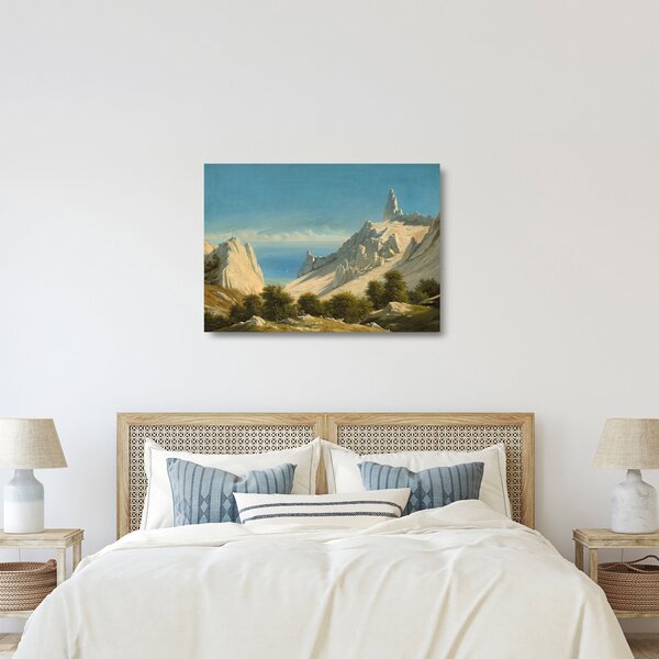 Sklenený obraz - Georg Emil Libert, View of Sommerspiret, the Cliffs of Møn, reprodukcia (70x50 cm)