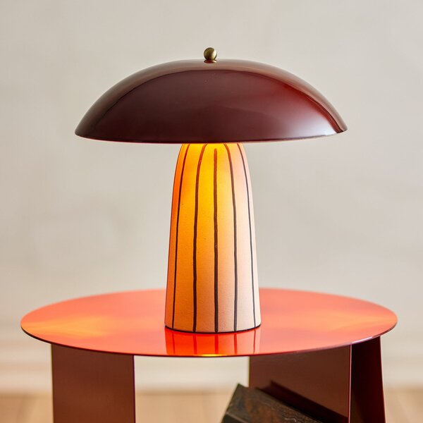 Stolové Lampa Bloomingville, Arvid, Červená, Spálňa, Keramika, Škandinávsky