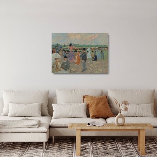 Sklenený obraz - Jean-Louis Forain, The Races at Longchamp, reprodukcia (70x50 cm)