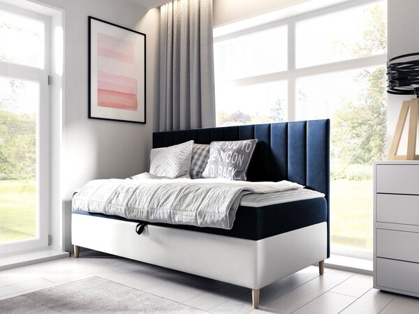 Mirjan24 Kontinentálna posteľ Junior Kamire 2, Rozmer postele: 100x200, Dostupné poťahy: ekokoža Soft 017 (biela) + Fresh 01 5903211192234