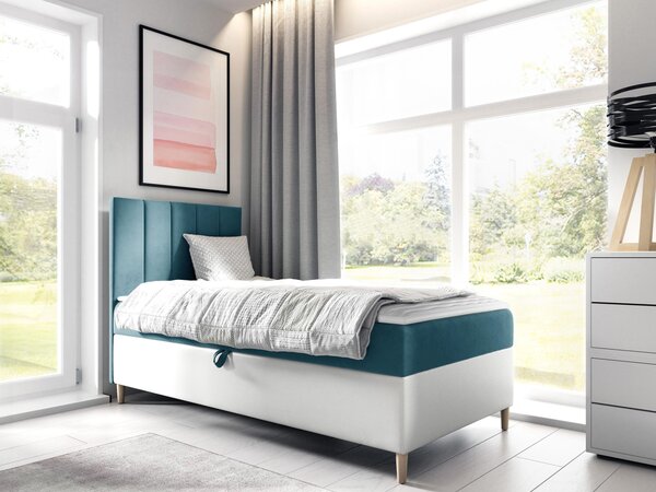 Mirjan24 Kontinentálna posteľ Junior Kamire 1, Strana: ľavá, Rozmer postele: 80x200, Dostupné poťahy: ekokoža Soft 017 (biela) + Fresh 14 5903211191794