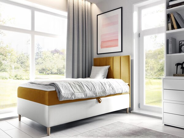 Mirjan24 Kontinentálna posteľ Junior Kamire 1, Strana: ľavá, Rozmer postele: 80x200, Dostupné poťahy: ekokoža Soft 017 (biela) + Fresh 14 5903211191794
