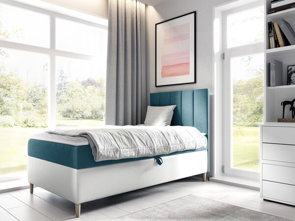 Mirjan24 Kontinentálna posteľ Junior Kamire 1, Strana: ľavá, Rozmer postele: 80x200, Dostupné poťahy: ekokoža Soft 017 (biela) + Fresh 14 5903211191794