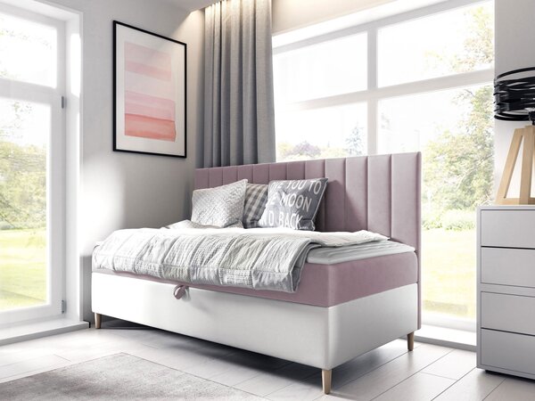 Mirjan24 Kontinentálna posteľ Junior Kamire 2, Rozmer postele: 100x200, Dostupné poťahy: ekokoža Soft 017 (biela) + Fresh 01 5903211192234