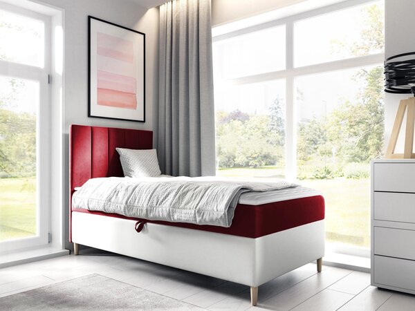 Mirjan24 Kontinentálna posteľ Junior Kamire 1, Strana: ľavá, Rozmer postele: 80x200, Dostupné poťahy: ekokoža Soft 017 (biela) + Fresh 14 5903211191794