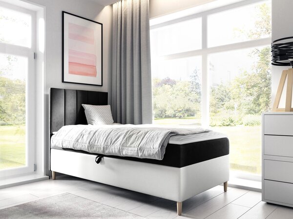 Mirjan24 Kontinentálna posteľ Junior Kamire 1, Strana: ľavá, Rozmer postele: 80x200, Dostupné poťahy: ekokoža Soft 017 (biela) + Fresh 14 5903211191794