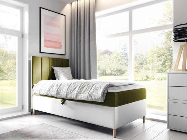 Mirjan24 Kontinentálna posteľ Junior Kamire 1, Strana: ľavá, Rozmer postele: 80x200, Dostupné poťahy: ekokoža Soft 017 (biela) + Fresh 14 5903211191794
