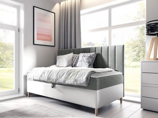 Mirjan24 Kontinentálna posteľ Junior Kamire 2, Rozmer postele: 100x200, Dostupné poťahy: ekokoža Soft 017 (biela) + Fresh 01 5903211192234