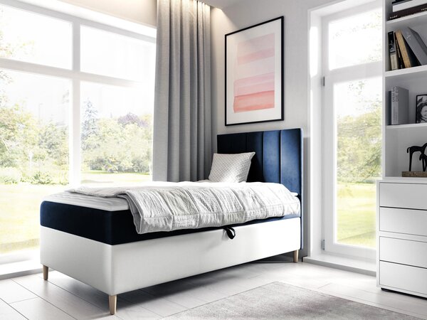 Mirjan24 Kontinentálna posteľ Junior Kamire 1, Strana: ľavá, Rozmer postele: 80x200, Dostupné poťahy: ekokoža Soft 017 (biela) + Fresh 14 5903211191794