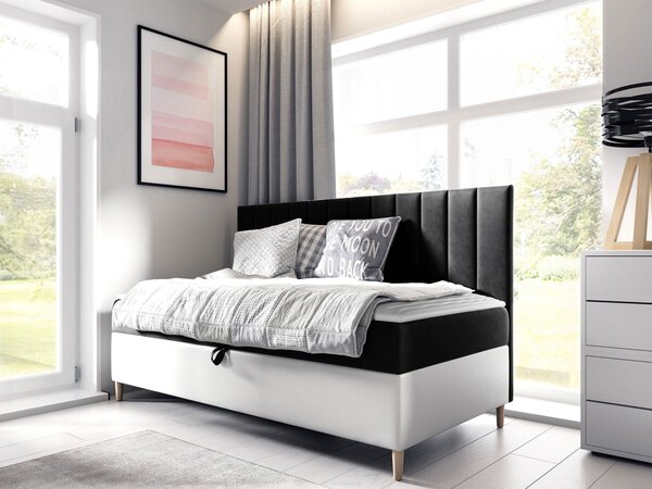 Mirjan24 Kontinentálna posteľ Junior Kamire 2, Rozmer postele: 100x200, Dostupné poťahy: ekokoža Soft 017 (biela) + Fresh 01 5903211192234