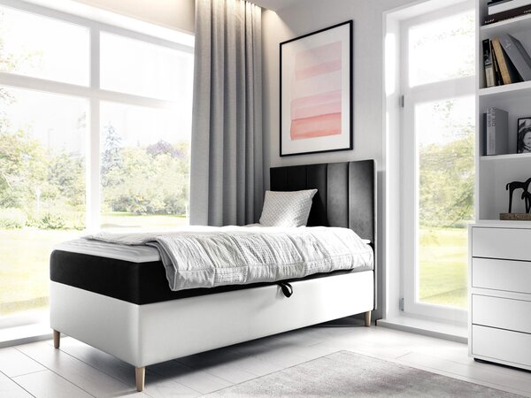 Mirjan24 Kontinentálna posteľ Junior Kamire 1, Strana: ľavá, Rozmer postele: 80x200, Dostupné poťahy: ekokoža Soft 017 (biela) + Fresh 14 5903211191794