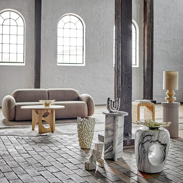 Stolové Lampa Bloomingville, Fabiola, Béžová, Spálňa, Sklo, Škandinávsky