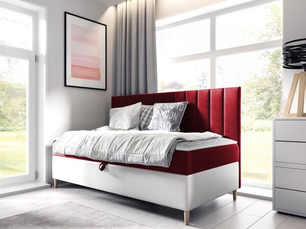 Mirjan24 Kontinentálna posteľ Junior Kamire 2, Rozmer postele: 100x200, Dostupné poťahy: ekokoža Soft 017 (biela) + Fresh 01 5903211192234