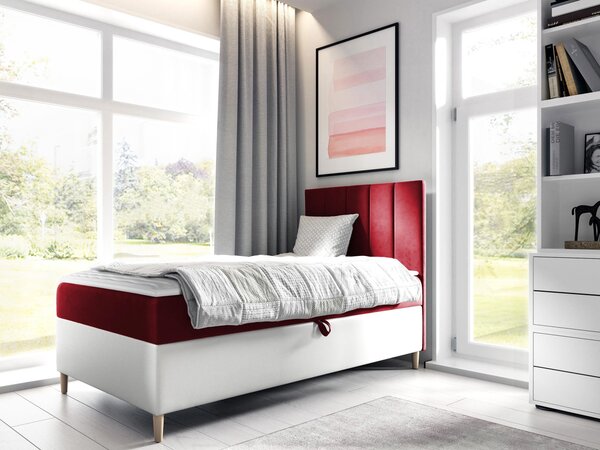 Mirjan24 Kontinentálna posteľ Junior Kamire 1, Strana: ľavá, Rozmer postele: 80x200, Dostupné poťahy: ekokoža Soft 017 (biela) + Fresh 14 5903211191794