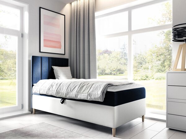 Mirjan24 Kontinentálna posteľ Junior Kamire 1, Strana: ľavá, Rozmer postele: 80x200, Dostupné poťahy: ekokoža Soft 017 (biela) + Fresh 14 5903211191794