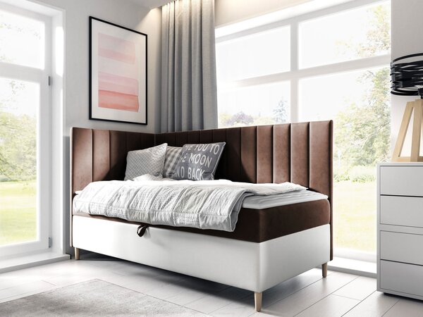 Mirjan24 Kontinentálna posteľ Junior Kamire 3, Strana: ľavá, Rozmer postele: 80x200, Dostupné poťahy: ekokoža Soft 017 (biela) + Fresh 01 5903211192333