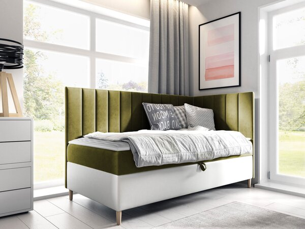 Mirjan24 Kontinentálna posteľ Junior Kamire 3, Strana: ľavá, Rozmer postele: 80x200, Dostupné poťahy: ekokoža Soft 017 (biela) + Fresh 01 5903211192333