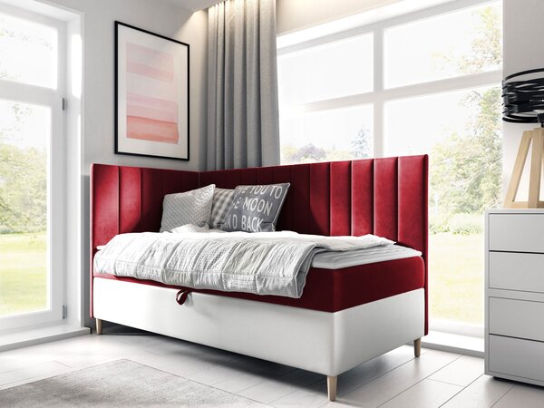 Mirjan24 Kontinentálna posteľ Junior Kamire 3, Strana: ľavá, Rozmer postele: 80x200, Dostupné poťahy: ekokoža Soft 017 (biela) + Fresh 01 5903211192333