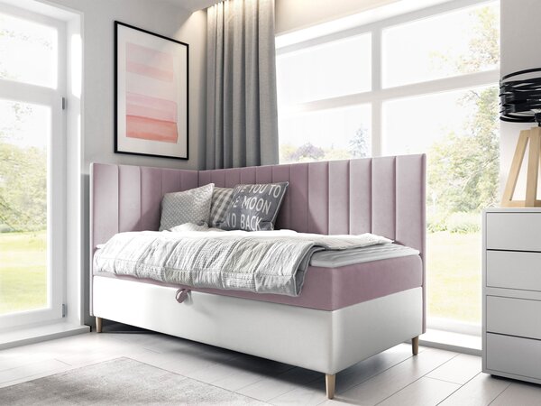 Mirjan24 Kontinentálna posteľ Junior Kamire 3, Strana: ľavá, Rozmer postele: 80x200, Dostupné poťahy: ekokoža Soft 017 (biela) + Fresh 01 5903211192333