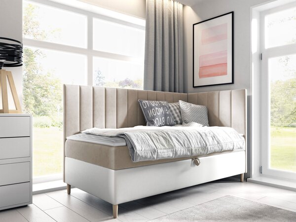 Mirjan24 Kontinentálna posteľ Junior Kamire 3, Strana: ľavá, Rozmer postele: 80x200, Dostupné poťahy: ekokoža Soft 017 (biela) + Fresh 01 5903211192333