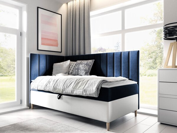 Mirjan24 Kontinentálna posteľ Junior Kamire 3, Strana: ľavá, Rozmer postele: 80x200, Dostupné poťahy: ekokoža Soft 017 (biela) + Fresh 01 5903211192333