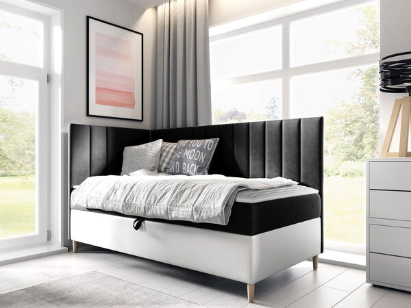 Mirjan24 Kontinentálna posteľ Junior Kamire 3, Strana: ľavá, Rozmer postele: 80x200, Dostupné poťahy: ekokoža Soft 017 (biela) + Fresh 01 5903211192333