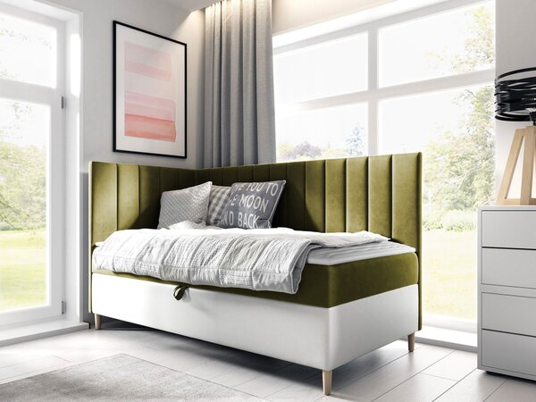 Mirjan24 Kontinentálna posteľ Junior Kamire 3, Strana: ľavá, Rozmer postele: 80x200, Dostupné poťahy: ekokoža Soft 017 (biela) + Fresh 01 5903211192333