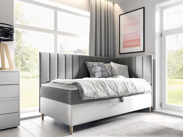 Mirjan24 Kontinentálna posteľ Junior Kamire 3, Strana: ľavá, Rozmer postele: 80x200, Dostupné poťahy: ekokoža Soft 017 (biela) + Fresh 01 5903211192333