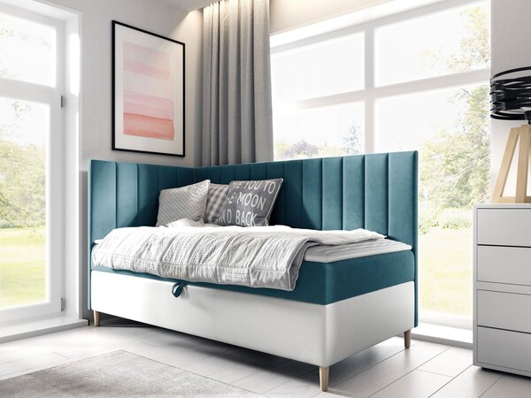 Mirjan24 Kontinentálna posteľ Junior Kamire 3, Strana: ľavá, Rozmer postele: 80x200, Dostupné poťahy: ekokoža Soft 017 (biela) + Fresh 01 5903211192333