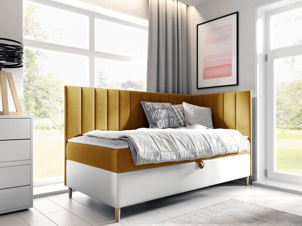 Mirjan24 Kontinentálna posteľ Junior Kamire 3, Strana: ľavá, Rozmer postele: 80x200, Dostupné poťahy: ekokoža Soft 017 (biela) + Fresh 01 5903211192333