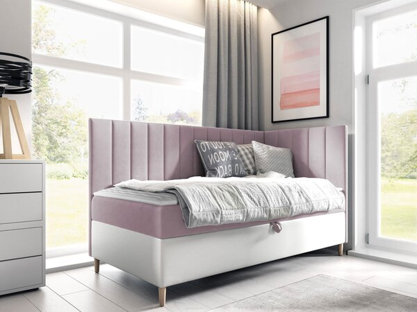 Mirjan24 Kontinentálna posteľ Junior Kamire 3, Strana: ľavá, Rozmer postele: 80x200, Dostupné poťahy: ekokoža Soft 017 (biela) + Fresh 01 5903211192333