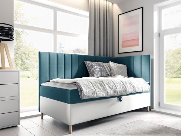 Mirjan24 Kontinentálna posteľ Junior Kamire 3, Strana: ľavá, Rozmer postele: 80x200, Dostupné poťahy: ekokoža Soft 017 (biela) + Fresh 01 5903211192333