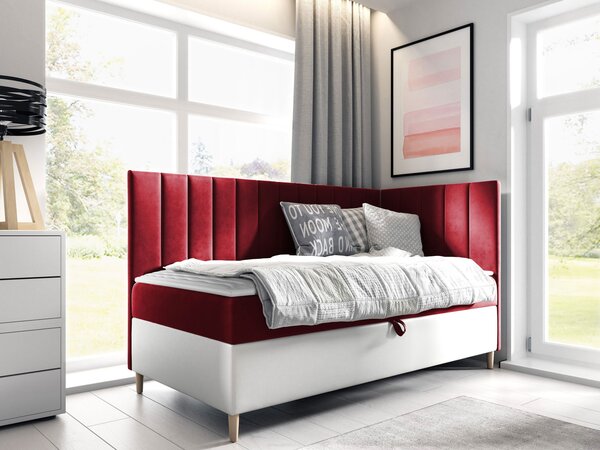 Mirjan24 Kontinentálna posteľ Junior Kamire 3, Strana: ľavá, Rozmer postele: 80x200, Dostupné poťahy: ekokoža Soft 017 (biela) + Fresh 01 5903211192333