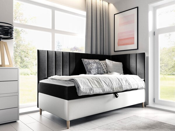 Mirjan24 Kontinentálna posteľ Junior Kamire 3, Strana: ľavá, Rozmer postele: 80x200, Dostupné poťahy: ekokoža Soft 017 (biela) + Fresh 01 5903211192333