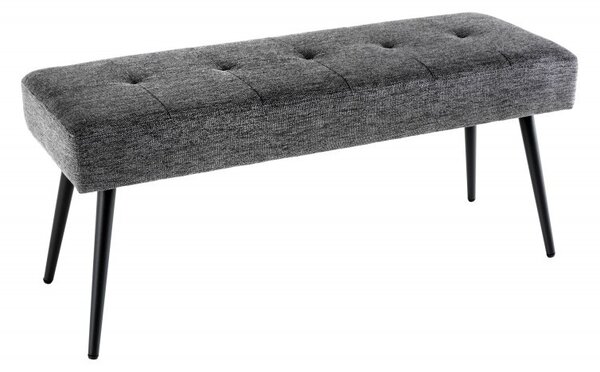 Moderná čalúnená lavica Soreli tmavosivý textil 100 cm