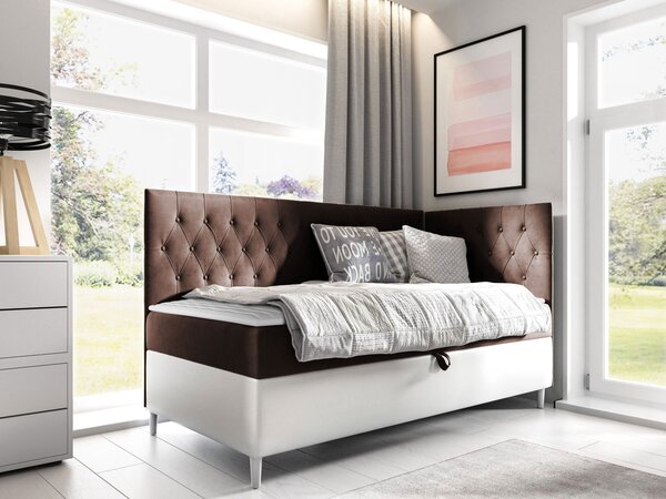 Mirjan24 Kontinentálna posteľ Junior Gerdise 3, Strana: ľavá, Rozmer postele: 80x200, Dostupné poťahy: ekokoža Soft 017 (biela) + Fresh 09 5903211193262