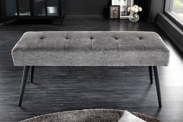 Moderná čalúnená lavica Soreli tmavosivý textil 100 cm