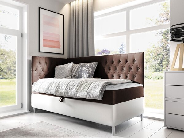 Mirjan24 Kontinentálna posteľ Junior Gerdise 3, Strana: ľavá, Rozmer postele: 80x200, Dostupné poťahy: ekokoža Soft 017 (biela) + Fresh 09 5903211193262
