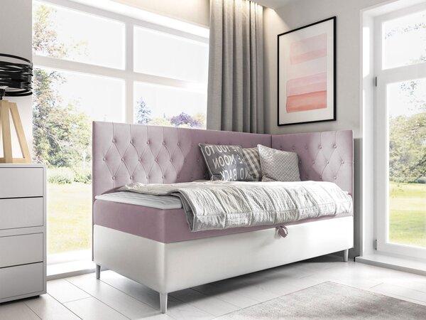 Mirjan24 Kontinentálna posteľ Junior Gerdise 3, Strana: ľavá, Rozmer postele: 80x200, Dostupné poťahy: ekokoža Soft 017 (biela) + Fresh 09 5903211193262