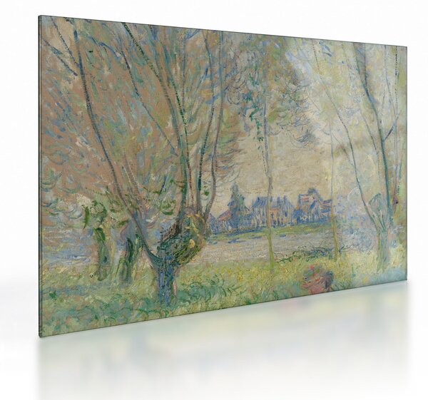 Sklenený obraz - Claude Monet, Woman Seated under the Willows, reprodukcia (70x50 cm)
