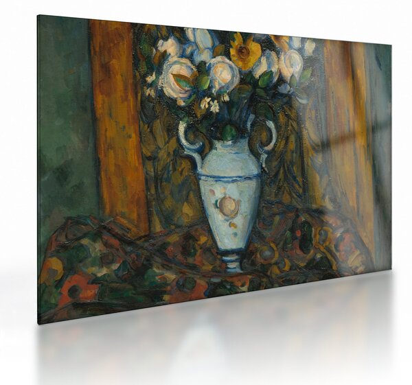 Sklenený obraz - Paul Cézanne, Vase of Flowers, reprodukcia (70x50 cm)