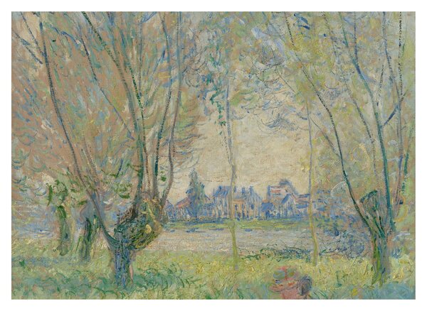 Sklenený obraz - Claude Monet, Woman Seated under the Willows, reprodukcia (70x50 cm)