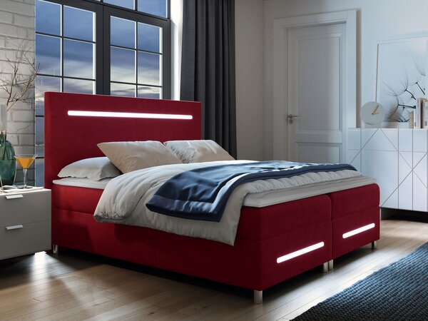 Mirjan24 Kontinentálna posteľ Trunida LED, Rozmer postele: 140x200, Dostupné poťahy: ekokoža Soft 029 (sivá) 5903211191312