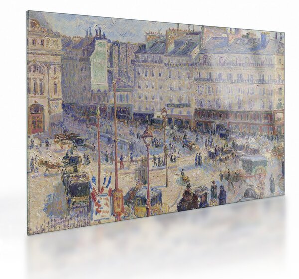 Sklenený obraz - Camille Pissarro, The Place du Havre, reprodukcia (70x50 cm)