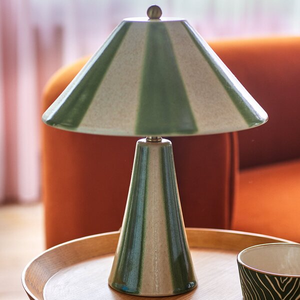 Stolové Lampa Bloomingville, Olive, Zelená, Spálňa, Keramika, Škandinávsky