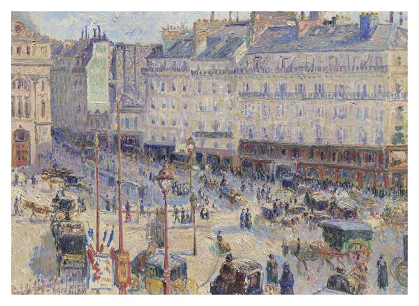 Sklenený obraz - Camille Pissarro, The Place du Havre, reprodukcia (70x50 cm)