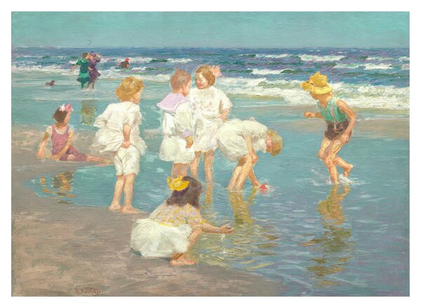 Sklenený obraz - Edward Henry Potthast, A Holiday, reprodukcia (70x50 cm)