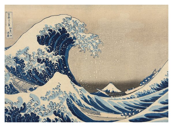 Sklenený obraz - Katsushika Hokusai, Under the Wave off Kanagawa, reprodukcia (70x50 cm)